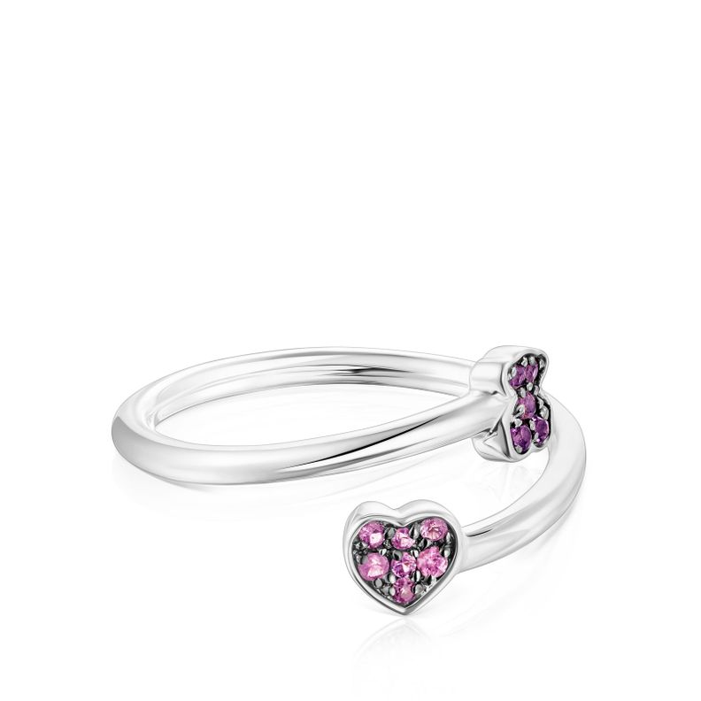 Anillo plata con motivos zafiros y amatistas New Motif Tous-1