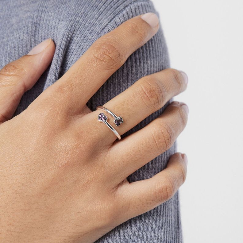 Anillo plata con motivos zafiros y amatistas New Motif Tous-4