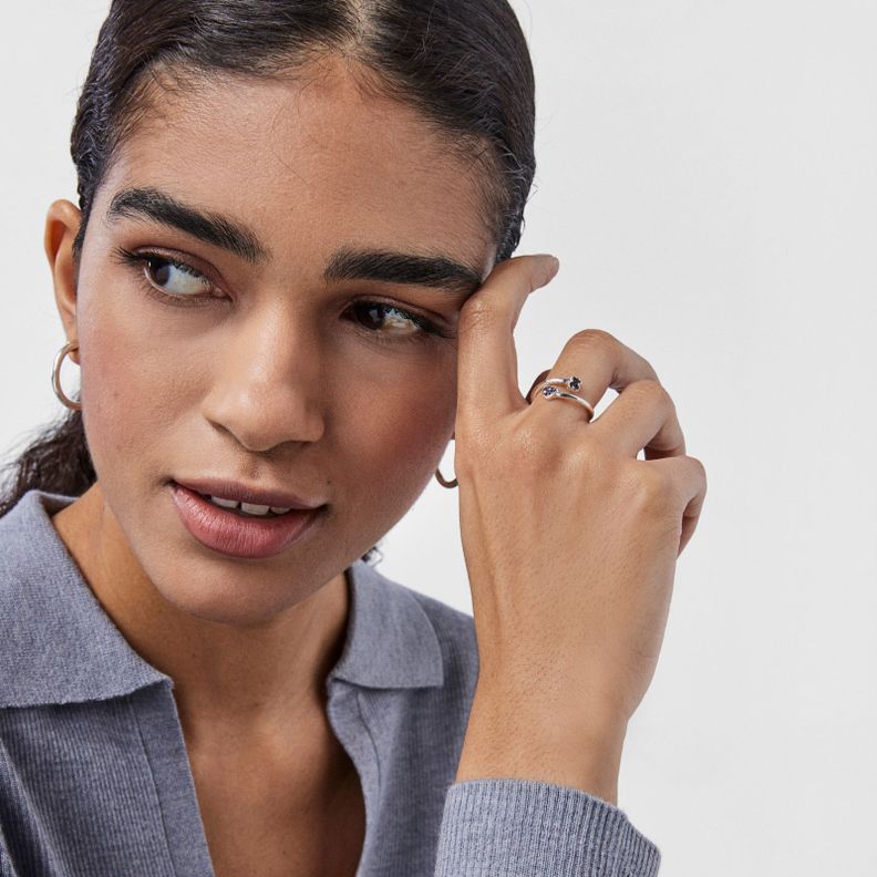 Anillo plata con motivos zafiros y amatistas New Motif Tous-5
