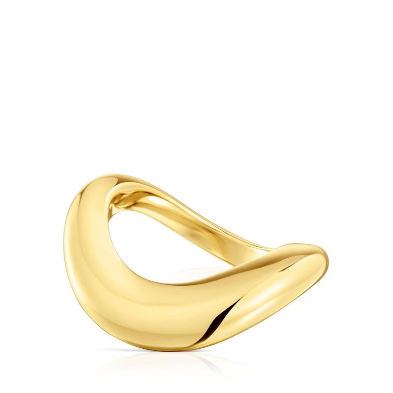Anillo pequeño con baño de oro de 18 kt sobre plata-5