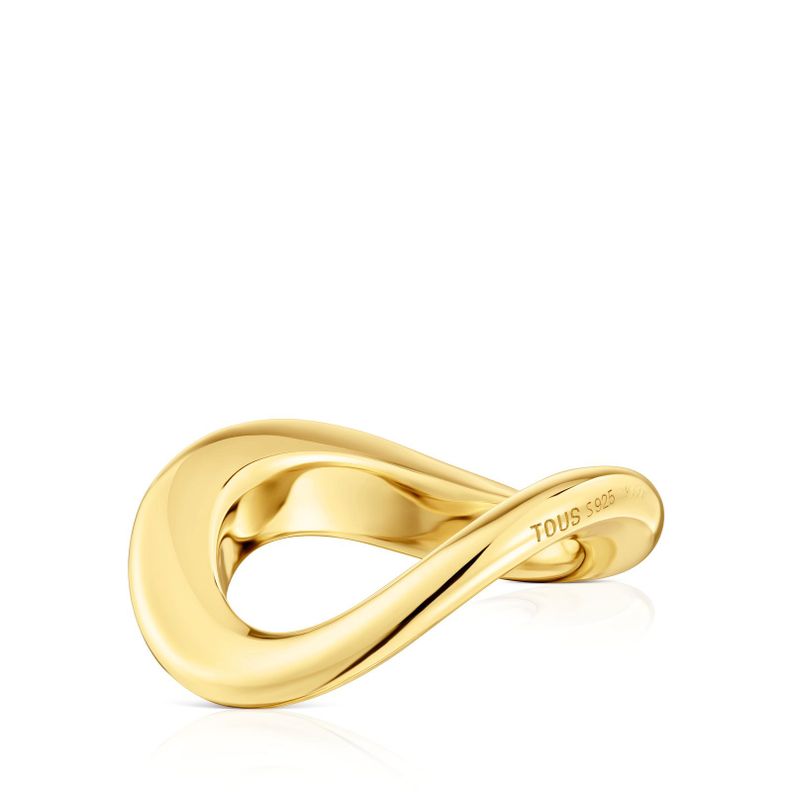 Anillo pequeño con baño de oro de 18 kt sobre plata-8