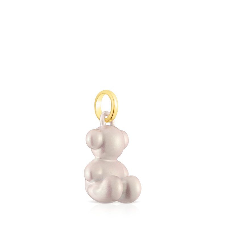 Colgante oso de acero en color blanco Bold Bear-1