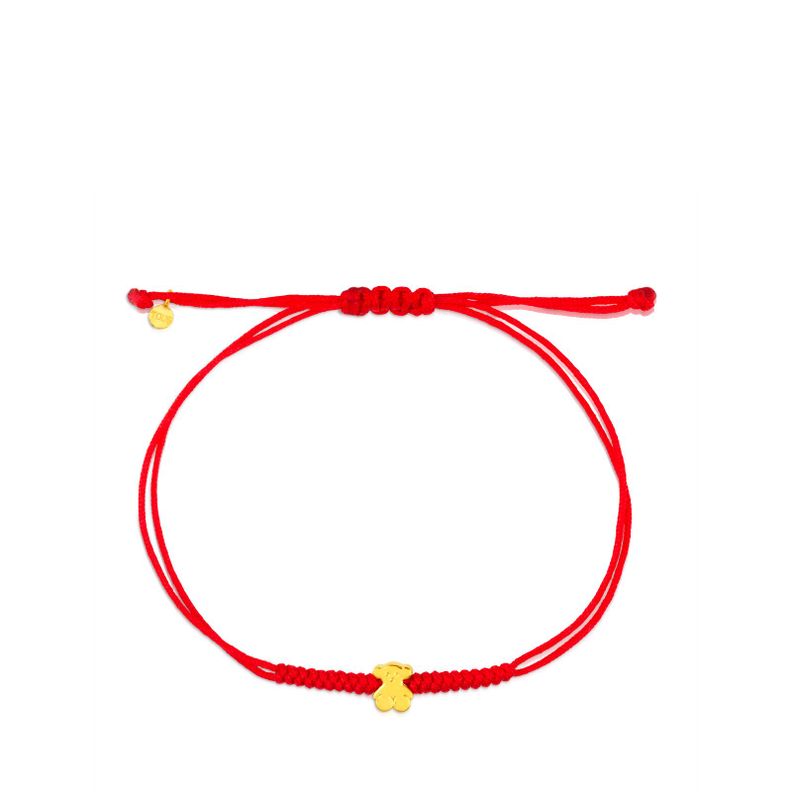 Pulsera  Sweet Dolls de Oro con Nylon Rojo Tous-1