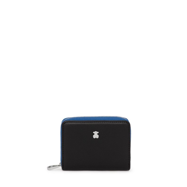 Monedero mediano New Dubai negro y azul-0