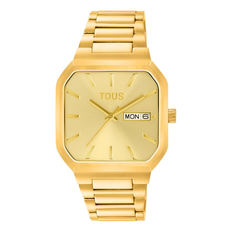 Reloj analógico con brazalete acero IPG dorado Lit-0