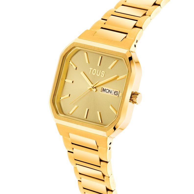 Reloj analógico con brazalete acero IPG dorado Lit-1