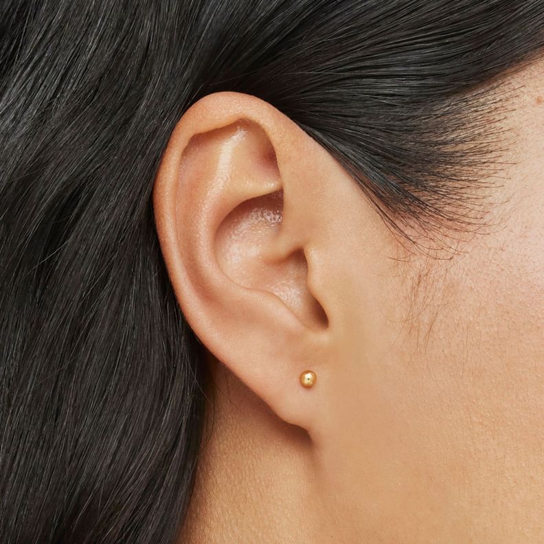 Pendientes de oro 3 mm Basics-5