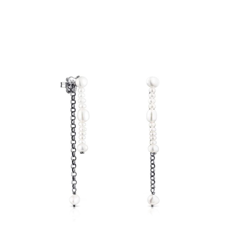 Aros dobles de plata dark silver  Virtual Garden Tous-0