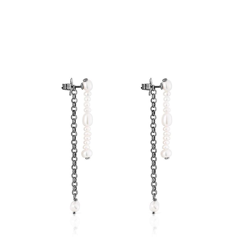 Aros dobles de plata dark silver  Virtual Garden Tous-1