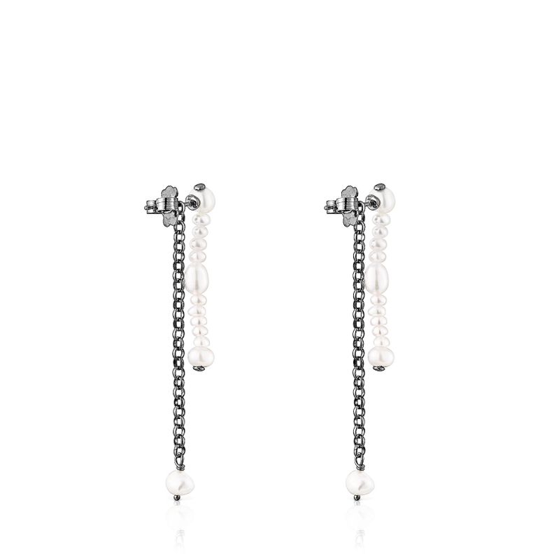 Aros dobles de plata dark silver  Virtual Garden Tous-2