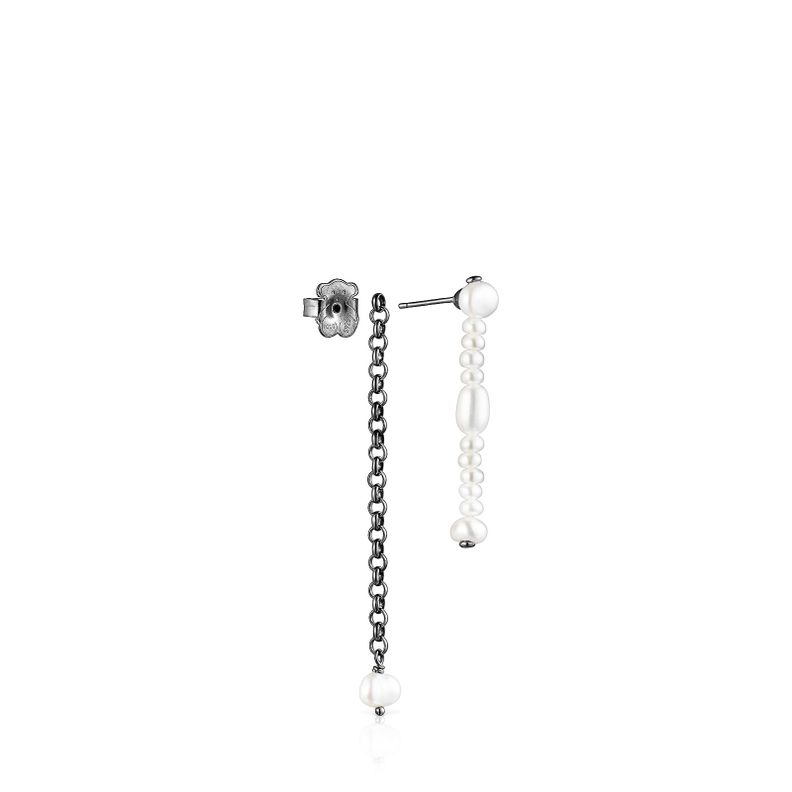 Aros dobles de plata dark silver  Virtual Garden Tous-3