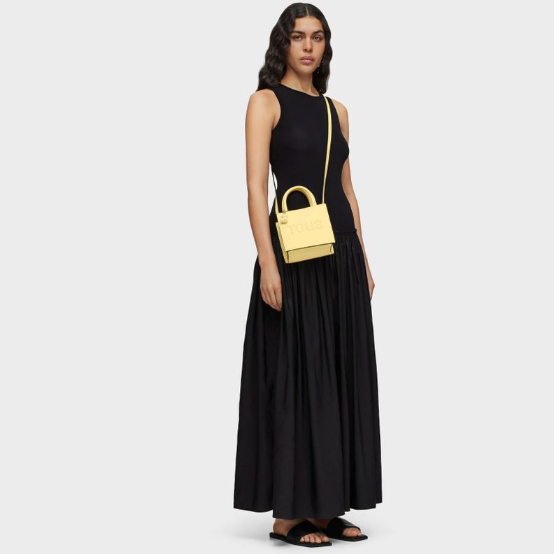 Bolso mini cube amarillo claro TOUS Brenda-4