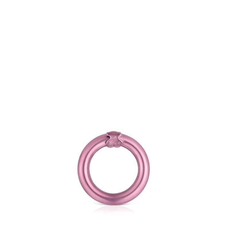 Anilla pequeña de plata en color rosa Hold-0