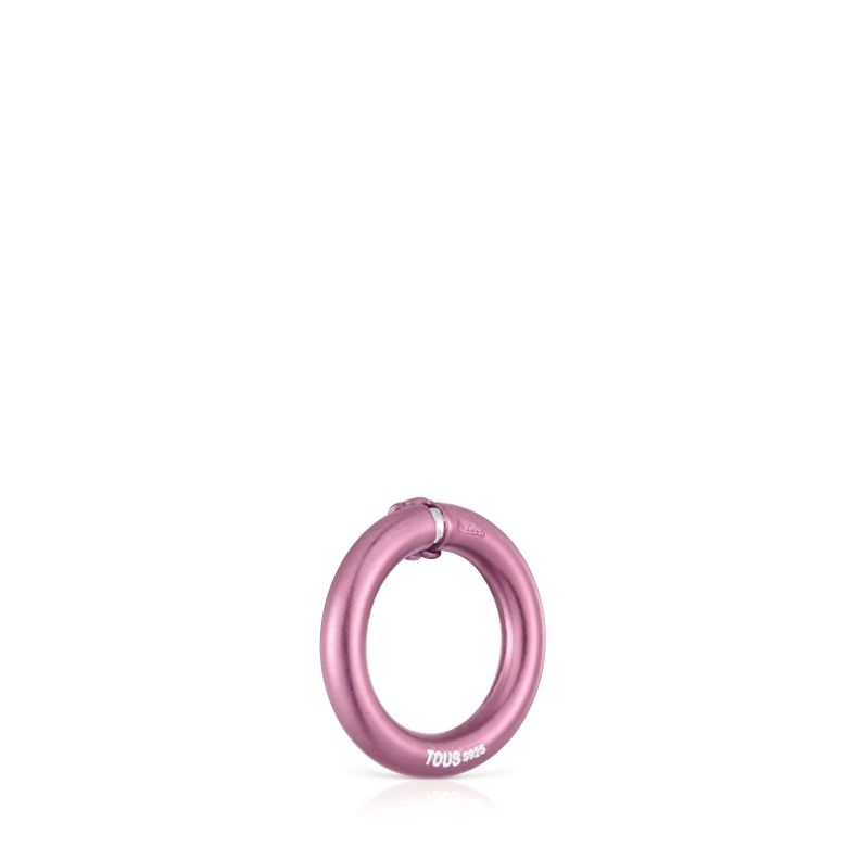 Anilla pequeña de plata en color rosa Hold-2