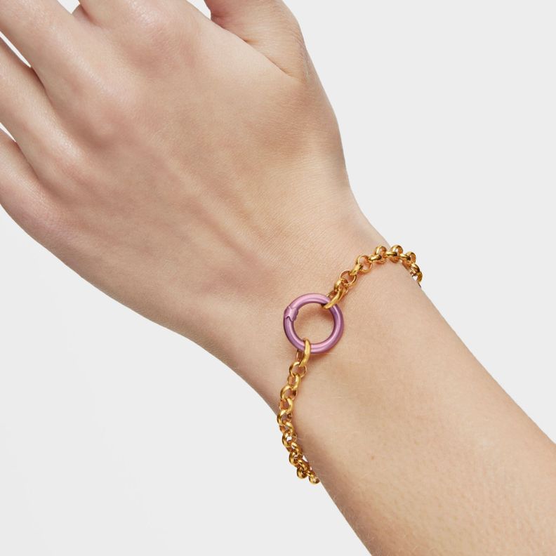 Anilla pequeña de plata en color rosa Hold-4