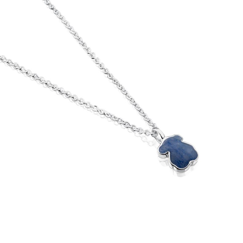 Collar Tous New Color de Plata con Cuarzo de Dumortierita-2