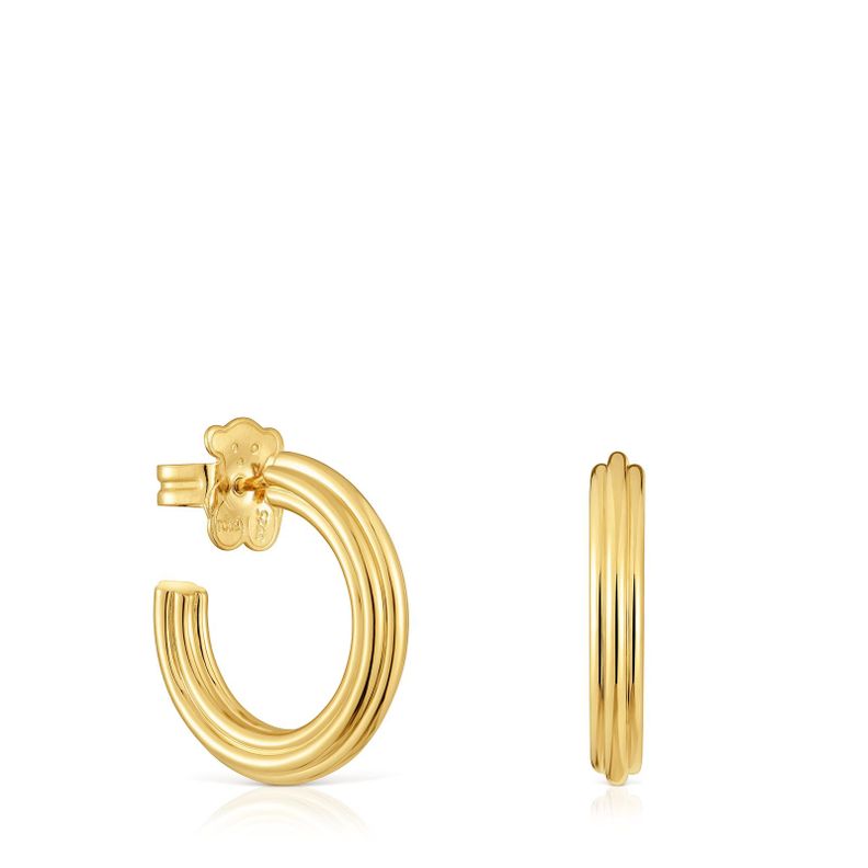 Aros con baño de oro 18 kt sobre plata y motivo TOUS 1950-0
