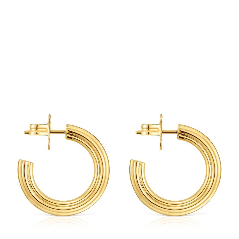 Aros con baño de oro 18 kt sobre plata y motivo TOUS 1950-1