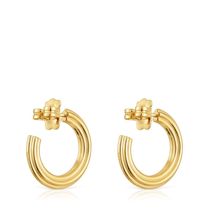 Aros con baño de oro 18 kt sobre plata y motivo TOUS 1950-2