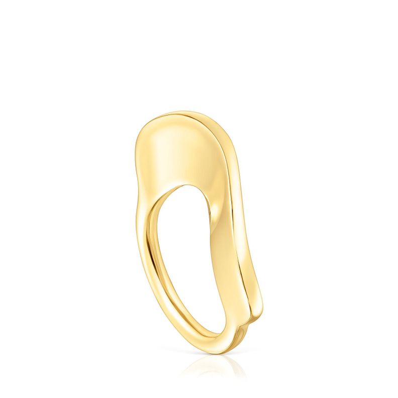 Anillo grande de plata vermeil Gregal Tous-0