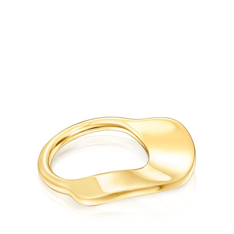 Anillo grande de plata vermeil Gregal Tous-1