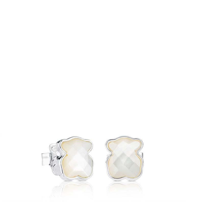 Aros Color de Plata y Nácar Tous-0