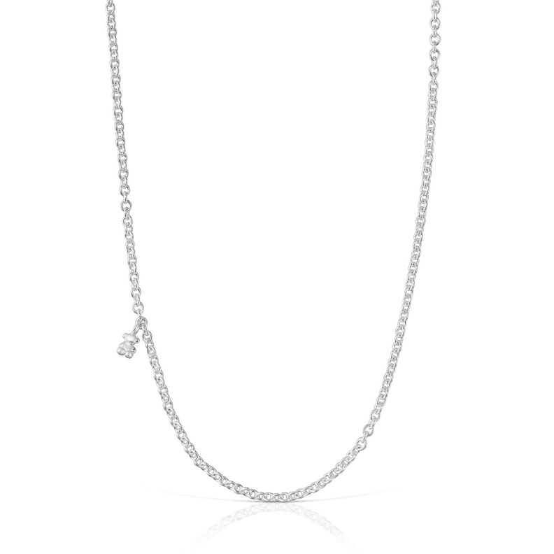 Collar corto de plata con anillas redondas Bold Bear-0