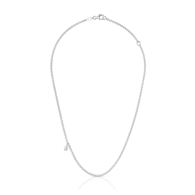 Collar corto de plata con anillas redondas Bold Bear-1
