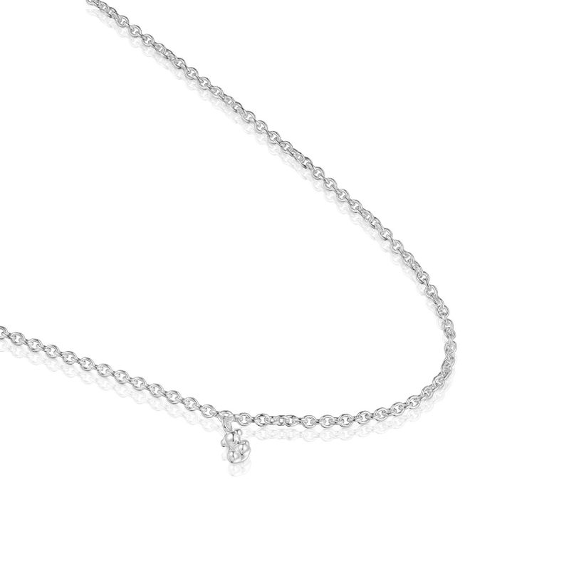 Collar corto de plata con anillas redondas Bold Bear-2