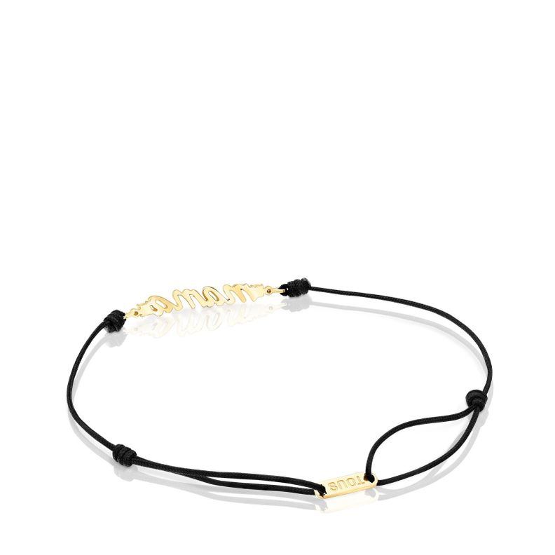 Pulsera Mama de nylon con oro diamantes y nácar Tous -2