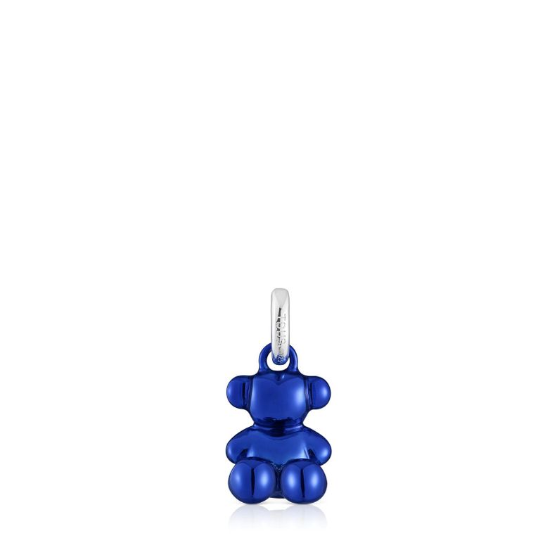 Colgante oso pequeño de acero en color azul marino Bold Bear-0