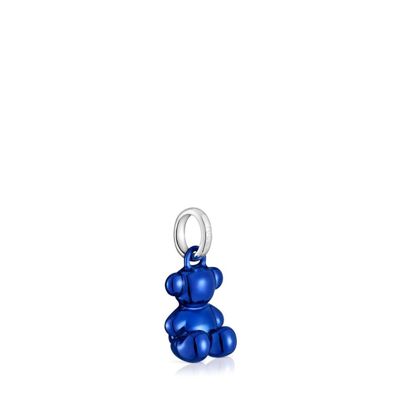 Colgante oso pequeño de acero en color azul marino Bold Bear-1