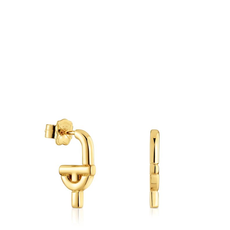 Pendientes con baño de oro 18 kt sobre plata TOUS MANIFESTO-0