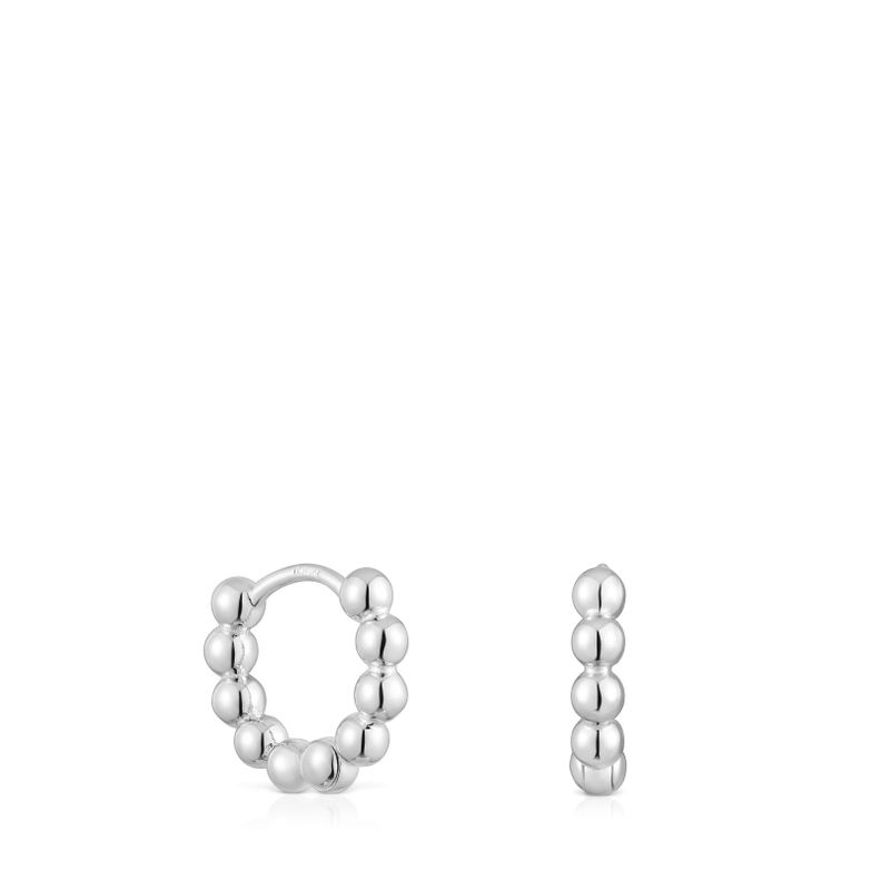 Pendientes de aro pequeños de plata Gloss-0