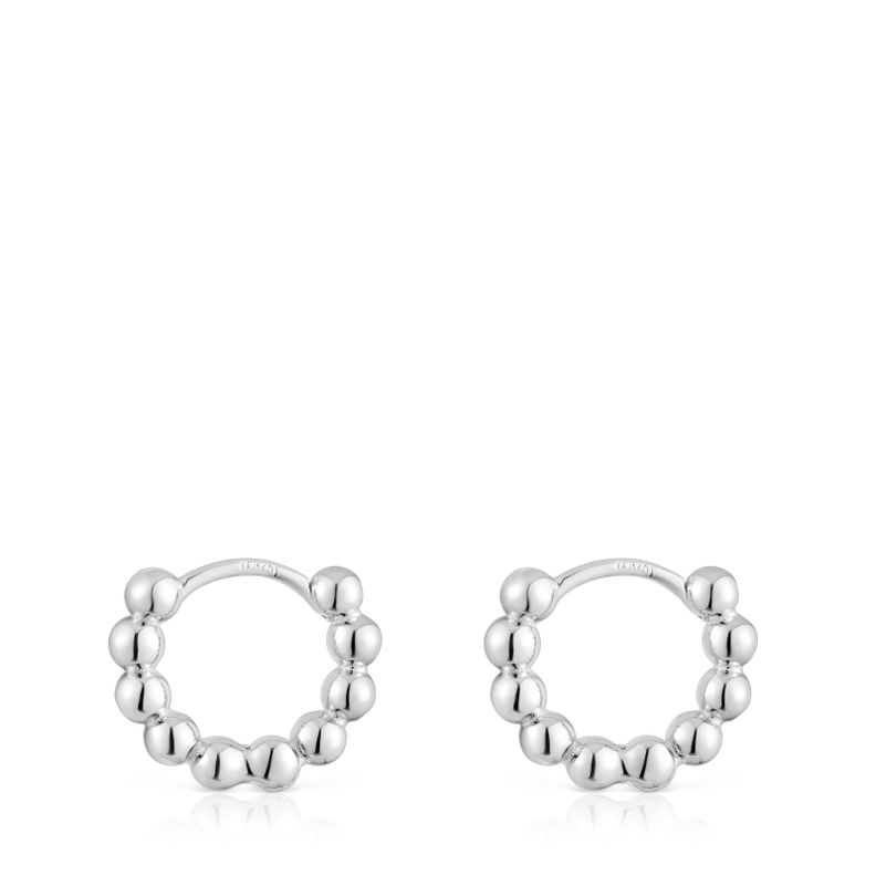 Pendientes de aro pequeños de plata Gloss-1