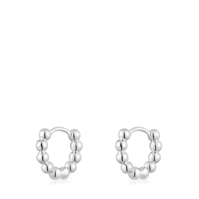 Pendientes de aro pequeños de plata Gloss-2