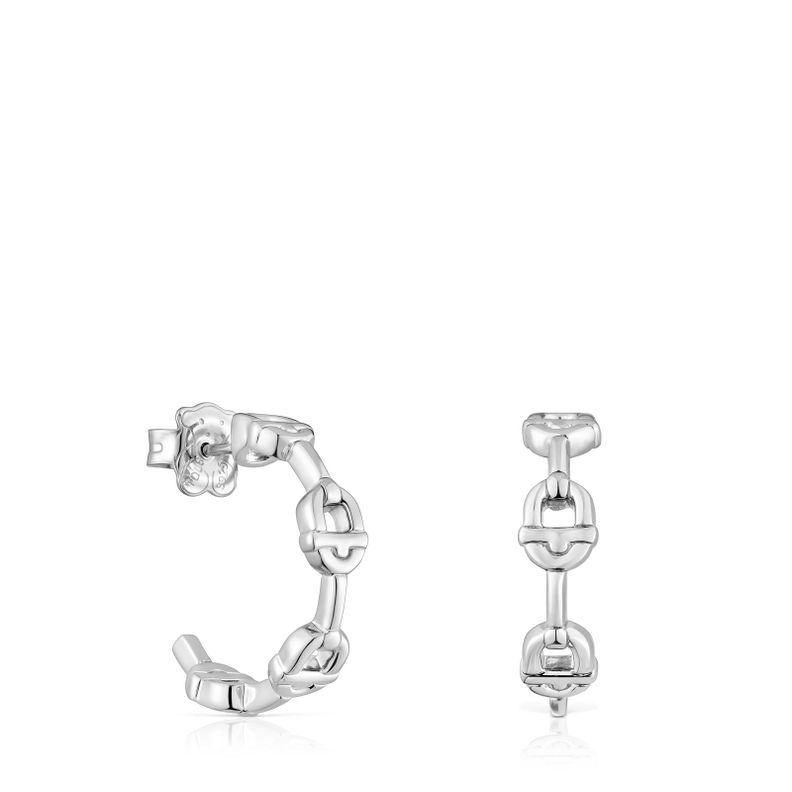 Pendientes de aro logo de plata 17,4 mm TOUS MANIFESTO-0
