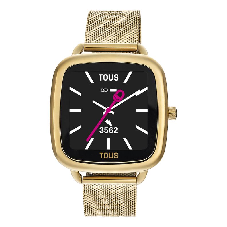Reloj smartwatch con brazalete de acero IPG dorado D-Connect-0