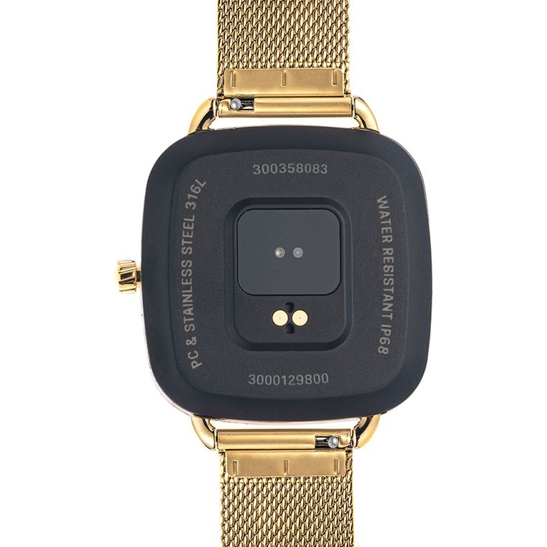 Reloj smartwatch con brazalete de acero IPG dorado D-Connect-2
