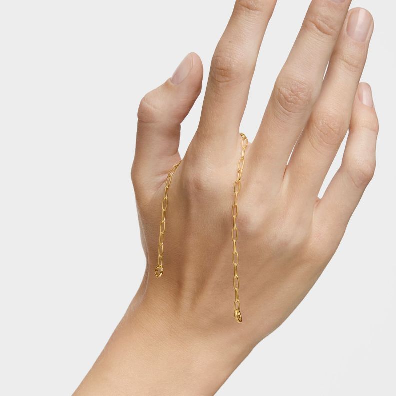 Pulsera cadena con baño de oro 18 kt sobre plata Hold Oval-4