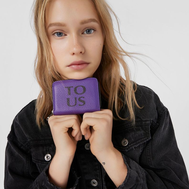 Monedero de piel lila Balloon TOUS-4
