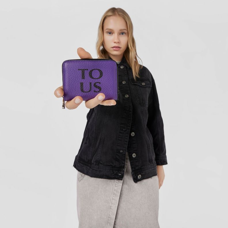 Monedero de piel lila Balloon TOUS-6