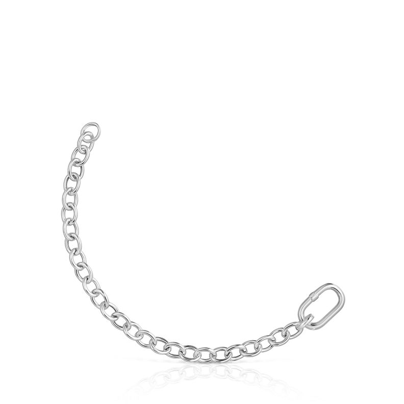 Pulsera cadena de plata y anilla Hold Oval