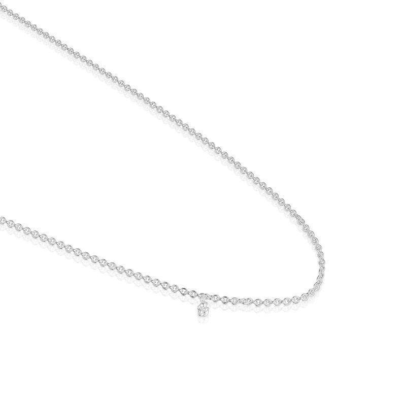 Collar largo de plata con anillas redondas Bold Bear-2