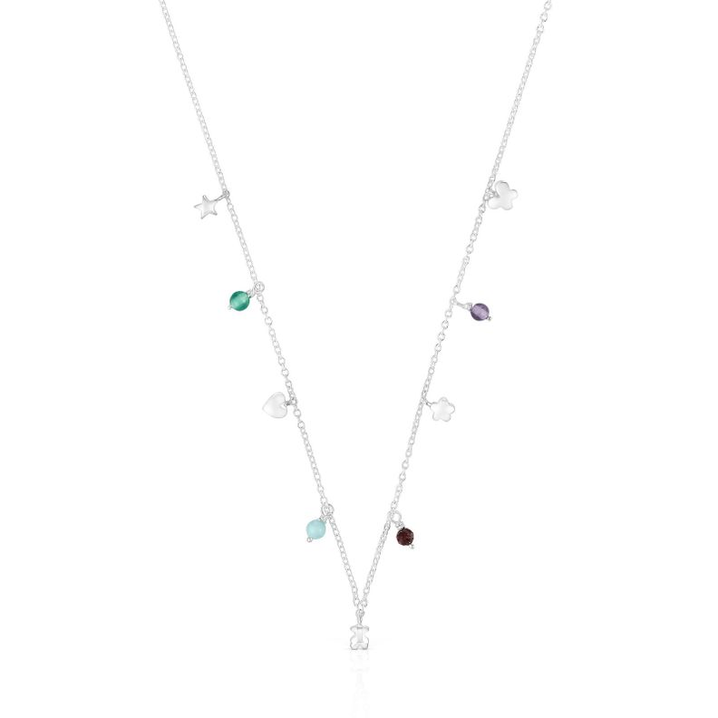 Collar de plata y gemas Bold motivos Motif-0
