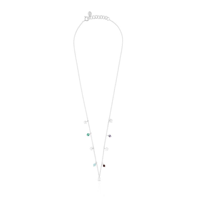Collar de plata y gemas Bold motivos Motif-1