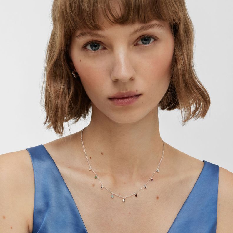 Collar de plata y gemas Bold motivos Motif-4