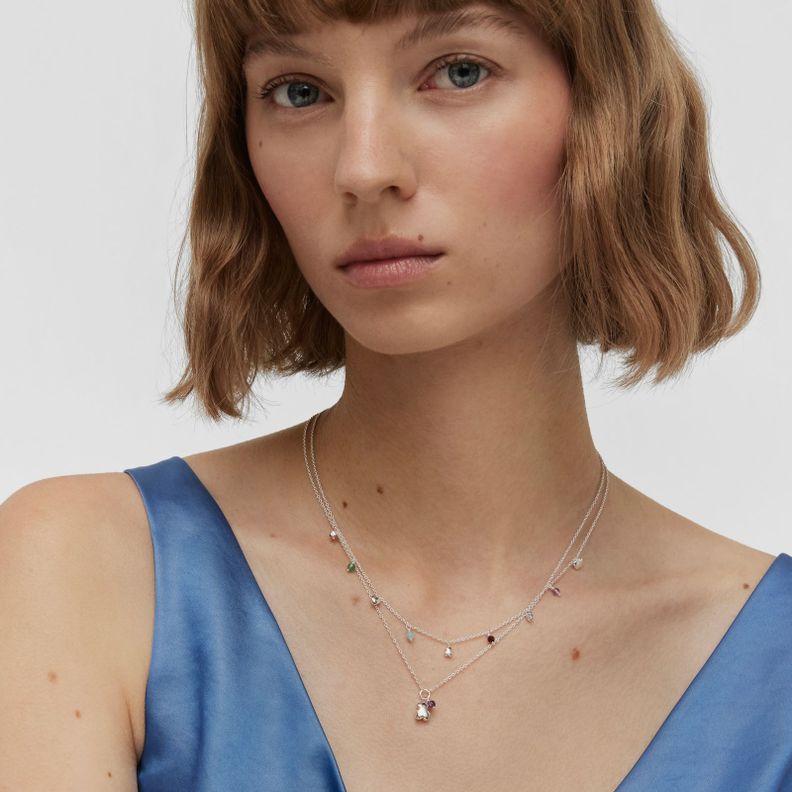 Collar de plata y gemas Bold motivos Motif-5