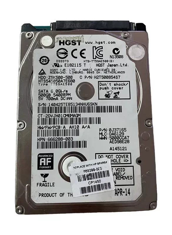 DISCO DURO 2,5 500GB HGST (HITACHI GLOBAL STORAGE TECHNOLOGIES