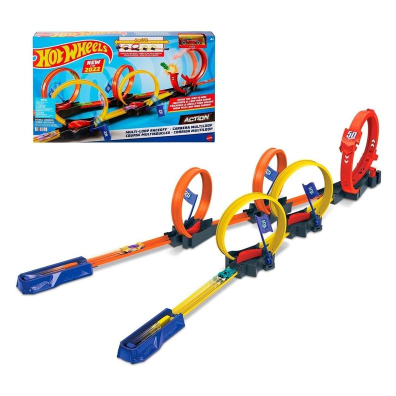 Pista Hot Wheels Multi Loop Stunt Tracks Incluye Auto-0